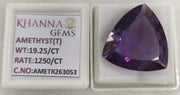 19.25/CT VIOLET Color Natural Amethyst Gemstone with Govt. Lab Certificate